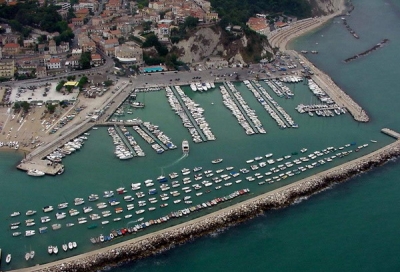 Numana and the port seen from above