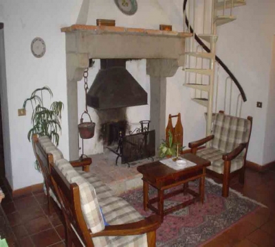 Living room with fireplace