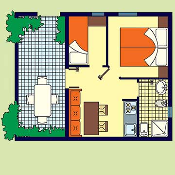 Piantina Bilo Economy con cucina Villaggio Silvi-marina