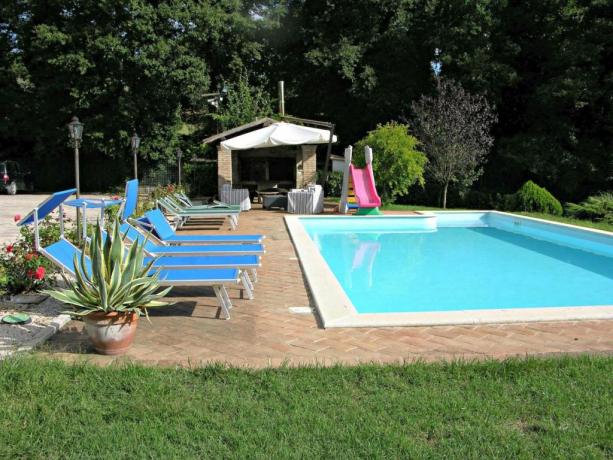 Grande piscina ideale per famiglie agriturismo Gualdo Cattaneo 