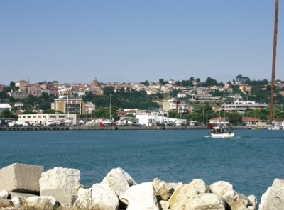 The cliffs and the sea in giulianova