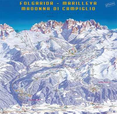 Map of the slopes in the area of Madonna di Campiglio