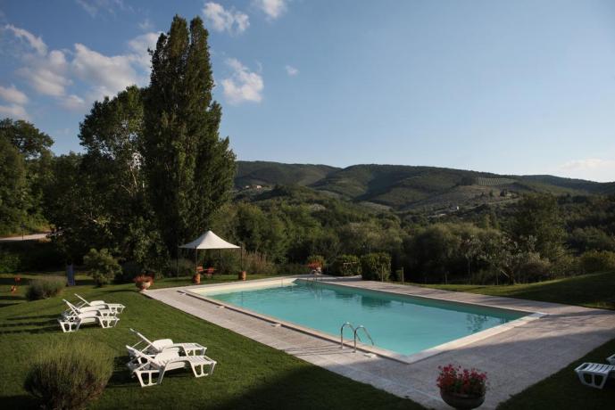 Piscina all'aperto con bella vista 