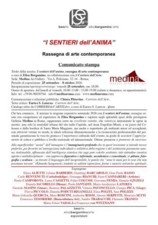 I sentieri dell’anima, rassegna di arte contemporanea