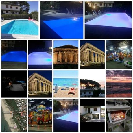 Piscina e solarium villa-vacanze vicino mare Paestum