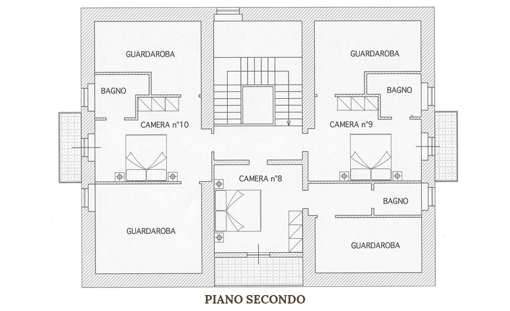 Pianta piano Secondo: Villa Vacanza Marche 