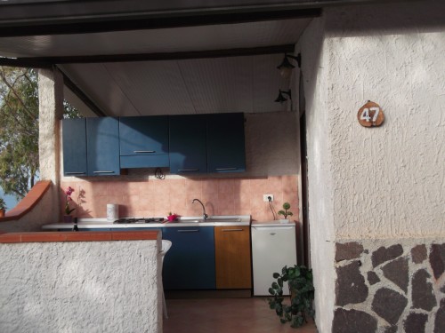 Veranda con Cucina in Villaggio a Palinuro