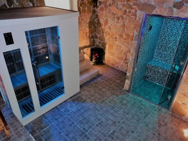 Bagno turco, sauna, piscina-idromassaggio Suite Siracusa 