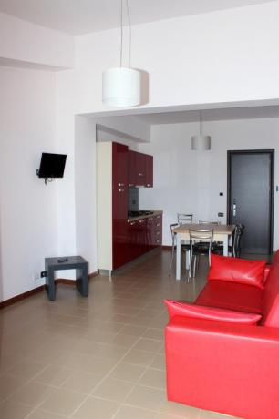 Soggiorno e cucina appartamento residence Sciacca