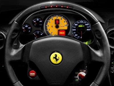 Details of the inside of a Ferrari