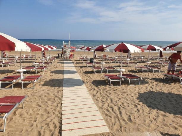 ampia-spiaggia-privata-hotel-3 stelle Rodi-Garganico