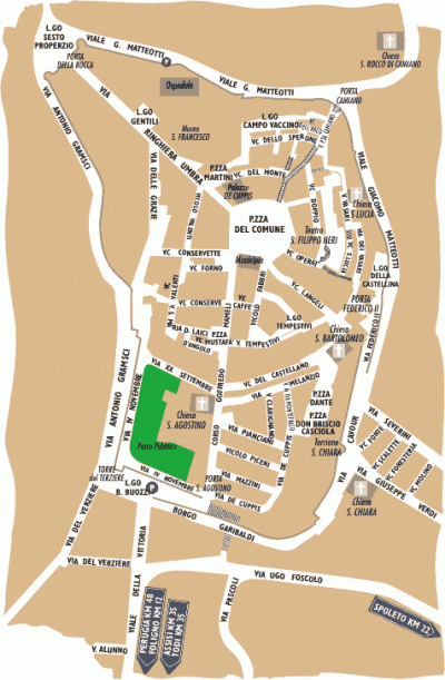 Montefalco cartina del paese