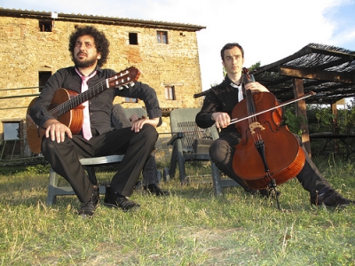 Musicisti in pausa in agriturismo a Umbertide