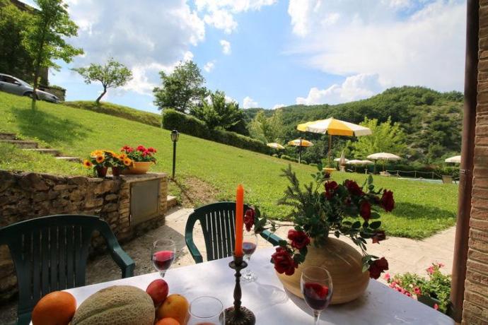 Bilo Orzo nelle Marche tavolo attrezzato colazione all'aperto 