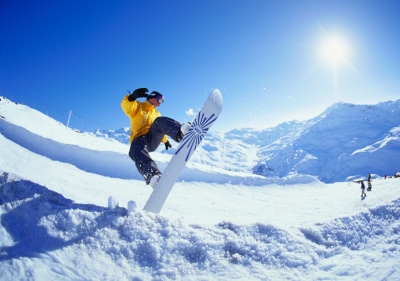Slopes for snowboard in Madonna Campiglio , winter-holiday