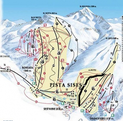 The ski-slopes of Sestriere