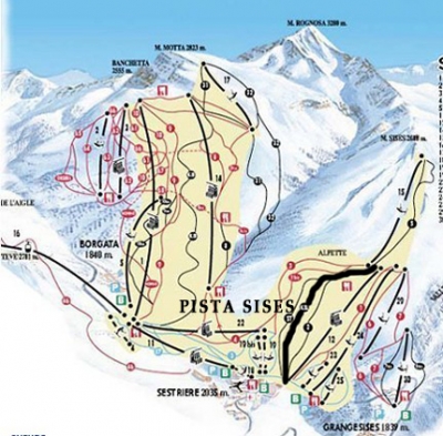 Tutte le piste di Sestriere