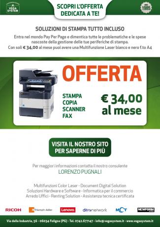 Offerta Stampanti Multifunzione Vegasystem Umbria