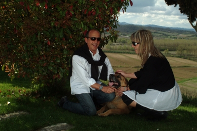 Bruno e Marisella nel parco della beauty farm