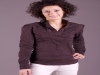 Camicia donna arricciata sul davanti maniche lungh