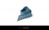 Fettuccia blu marine 30mm stampa rilievo argento 	