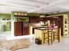 Cucina angolare con penisola, in Legno Massello PAESANA