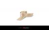 Raso beige 15mm stampa rilievo oro laminata 	