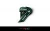 Fettuccia verde 20mm stampa a rilievo bianca 	