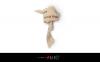 Fettuccia cotone beige 25mm stampa a rilievo 	