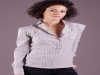 Camicia donna arricciata sul davanti maniche lungh