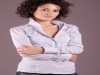 Camicia donna arricciata sul davanti maniche lungh