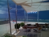 Beach equipped with deckchairs and parasols