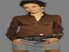 Camicia donna arricciata sul davanti maniche lungh