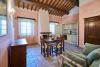 Fireplace in a dining room in the country house