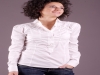 Camicia donna arricciata sul davanti maniche lungh