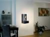 Caminetto ecologico in vetro e legno quadro