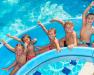 Piscina centrale con acquascivoli badesi-village Sardegna