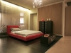 Letto moderno imbottito in tessuto Offeta