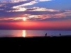 Sunset over the sea in bellariva in rimini