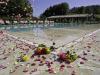 Piscina esterna a sfioro - vista su Assisi